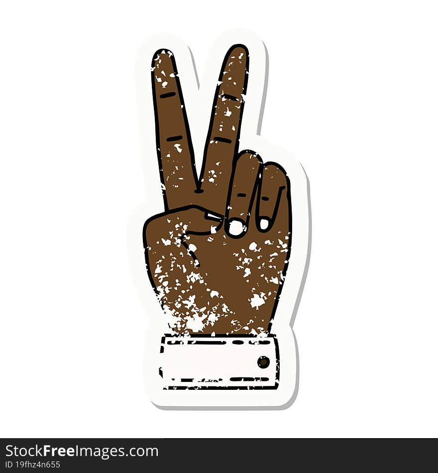 peace symbol two finger hand gesture illustration