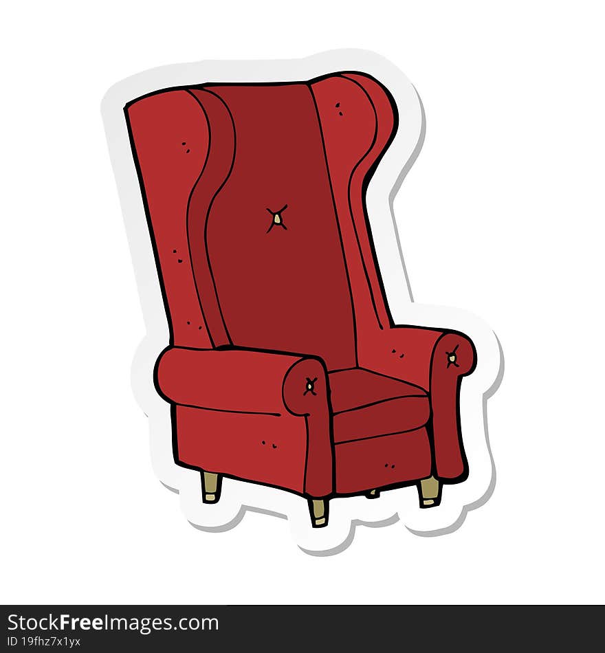 sticker of a cartoon old chair