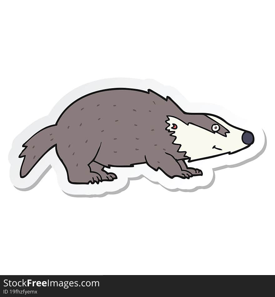 sticker of a cartoon badger