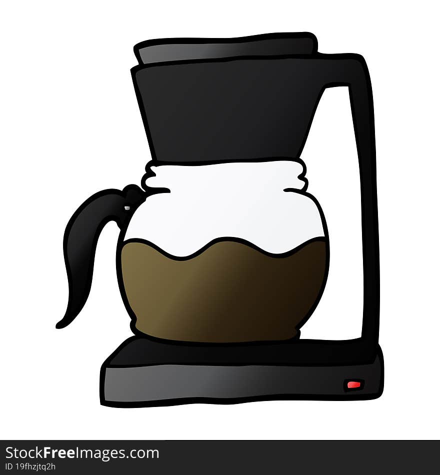 cartoon doodle coffee filter machine