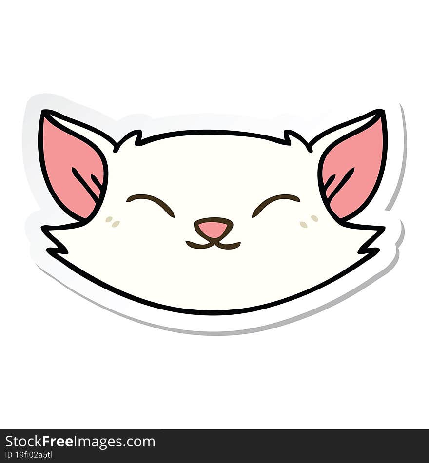 sticker of a quirky hand drawn cartoon cat