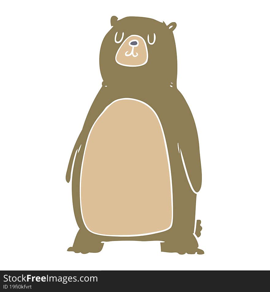 Flat Color Style Cartoon Bear