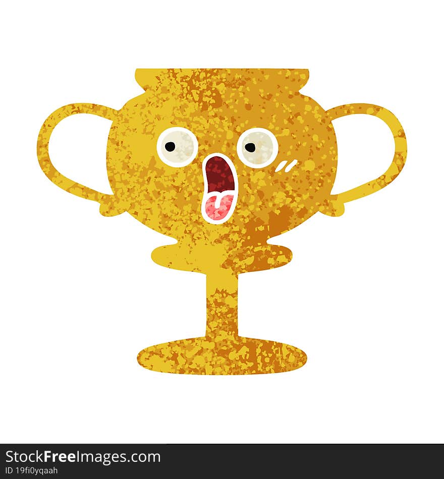 retro illustration style cartoon of a trophy