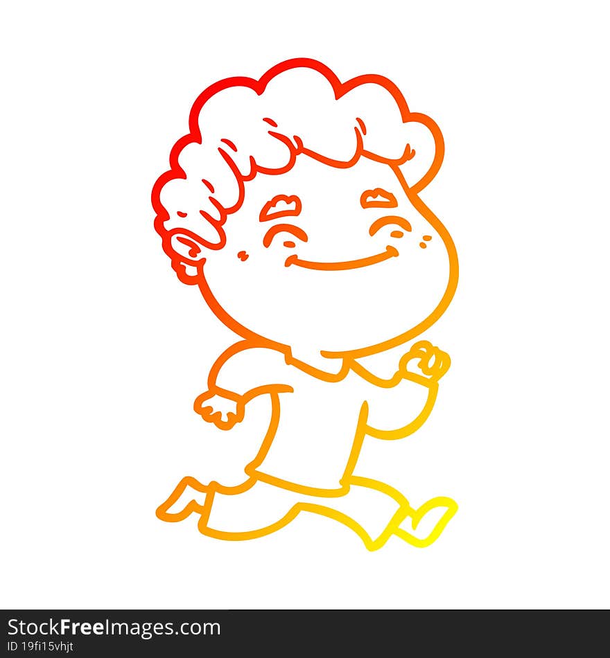 warm gradient line drawing cartoon friendly man