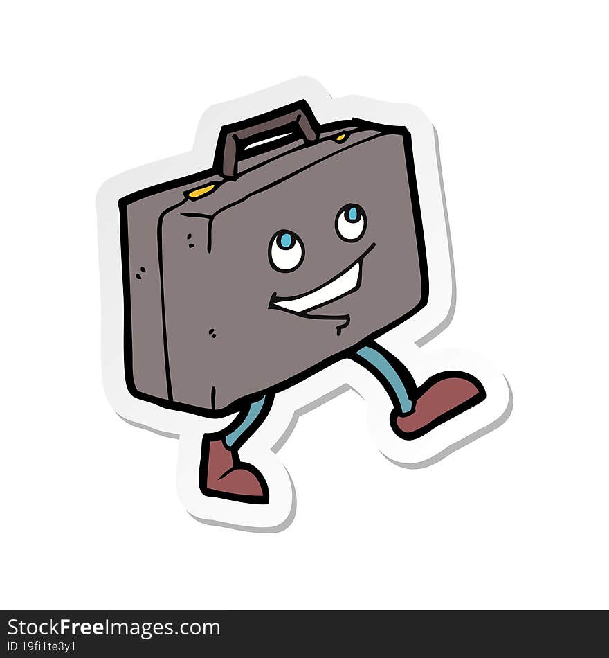 Sticker Of A Cartoon Briefcase