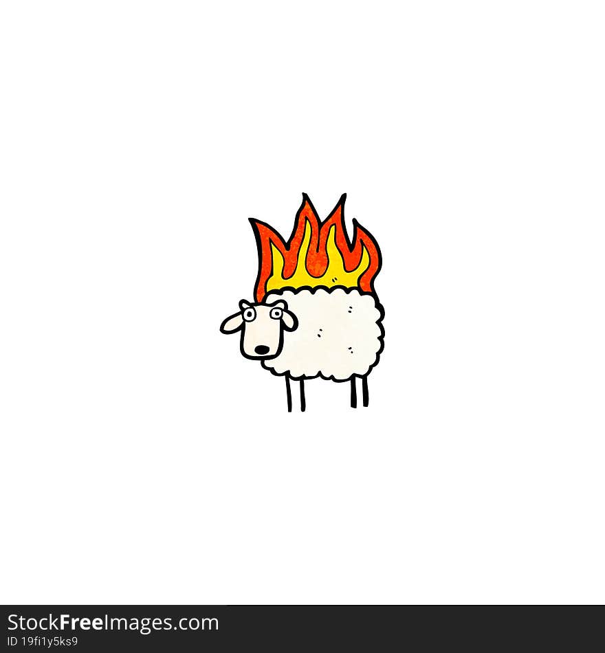 burning sheep cartoon