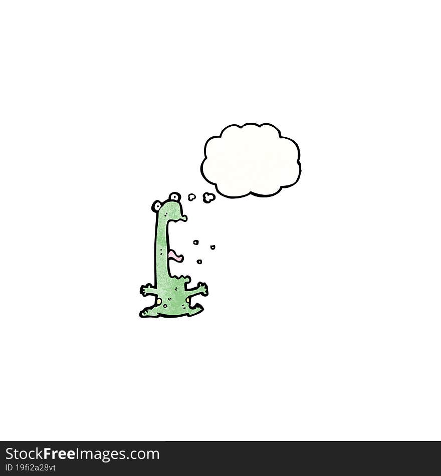 cartoon frog with thought bubble