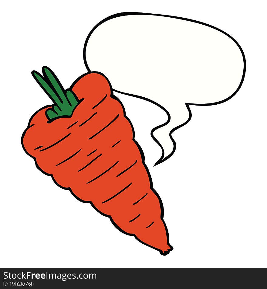 cartoon carrot and speech bubble