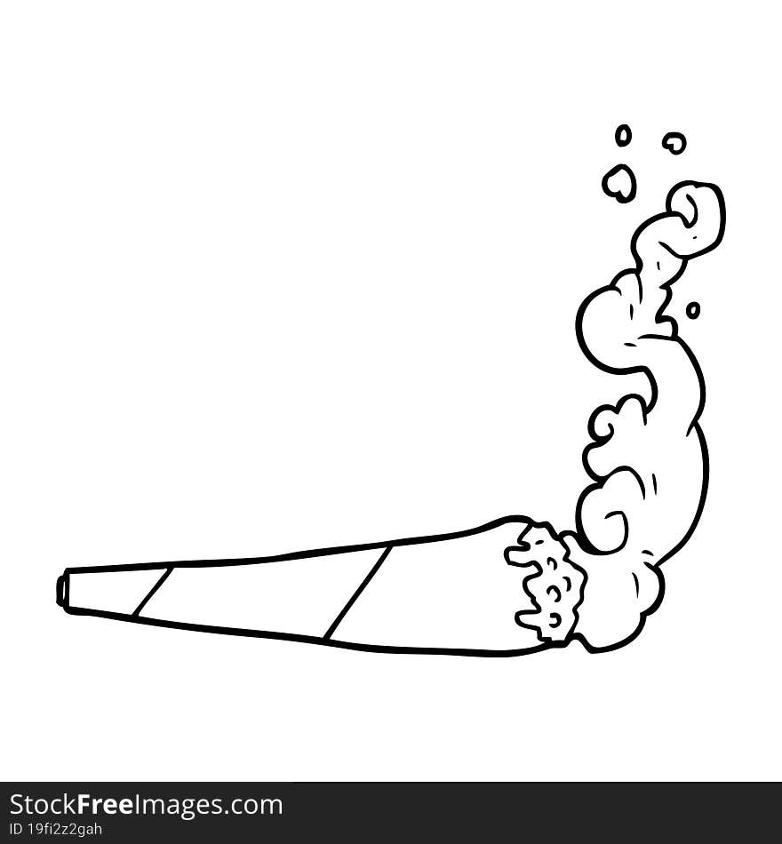 line drawing of a marijuana joint. line drawing of a marijuana joint