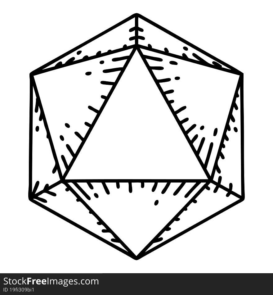 Natural 20 D20 Dice Roll Illustration