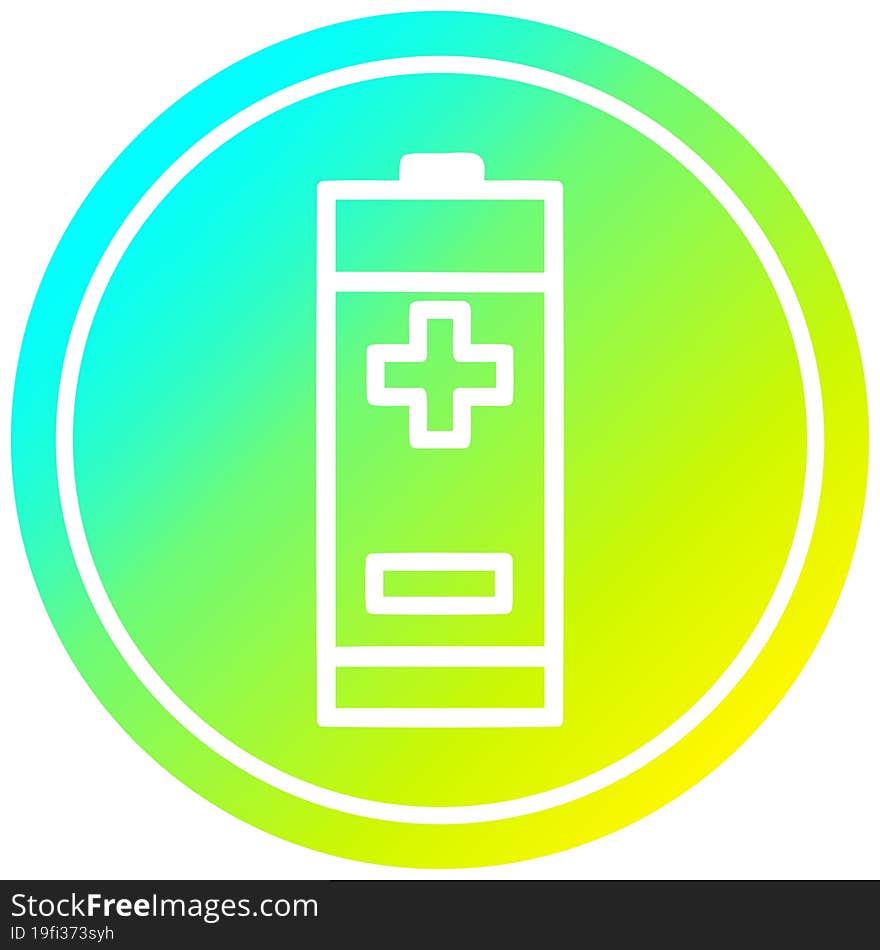 battery circular in cold gradient spectrum