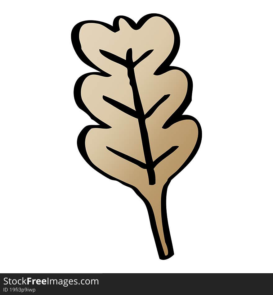 cartoon doodle dry brown leaf