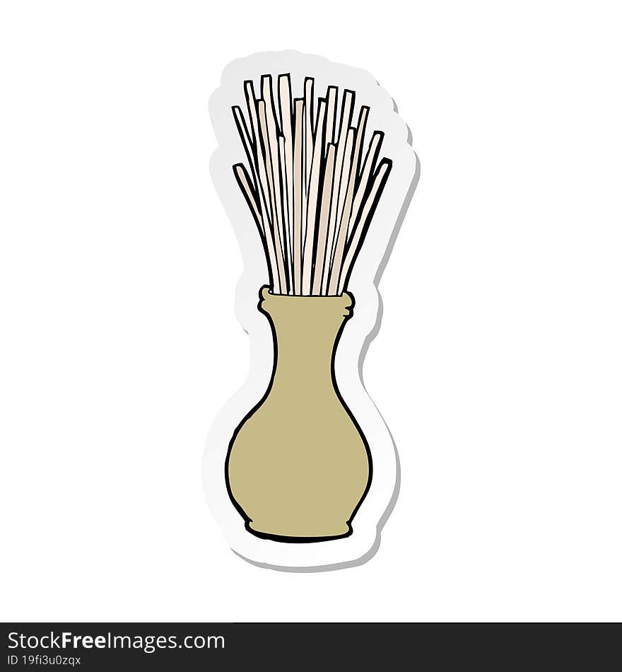 sticker of a cartoon reeds in vase