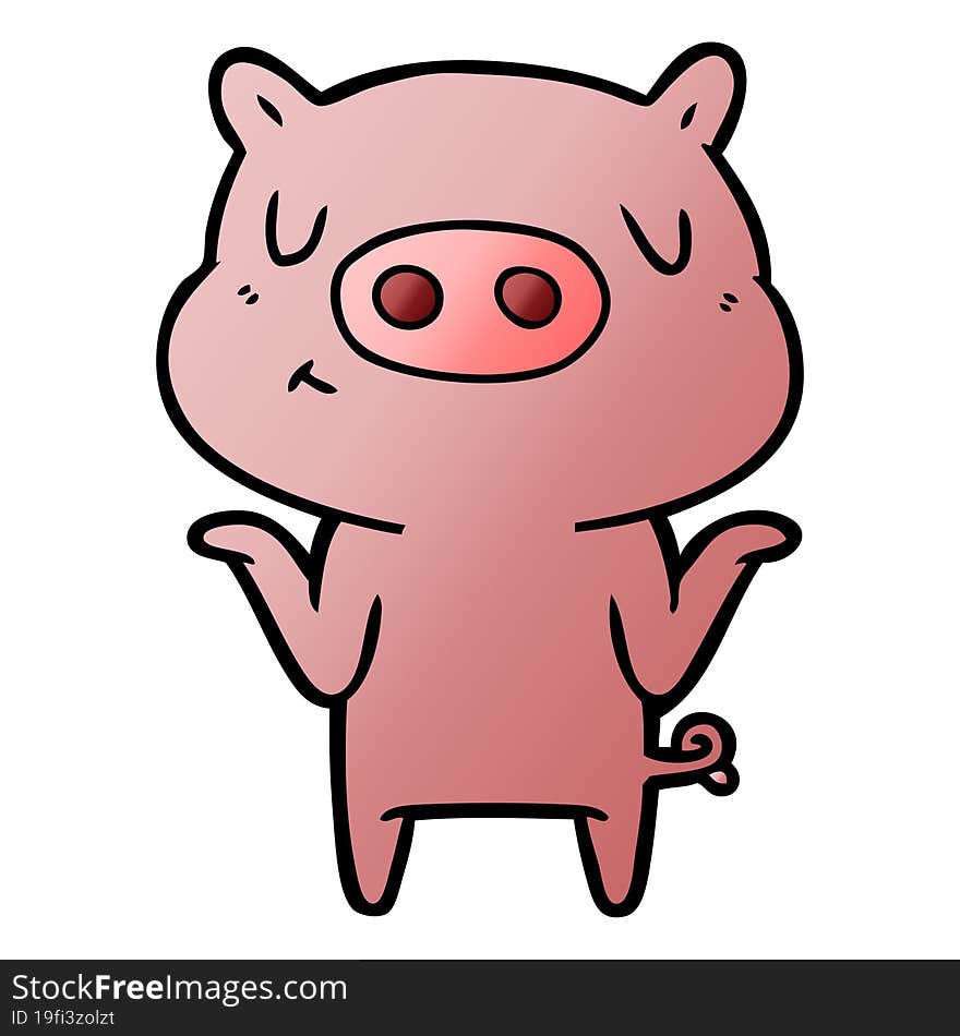 cartoon content pig. cartoon content pig