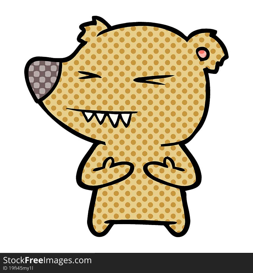 angry bear cartoon. angry bear cartoon