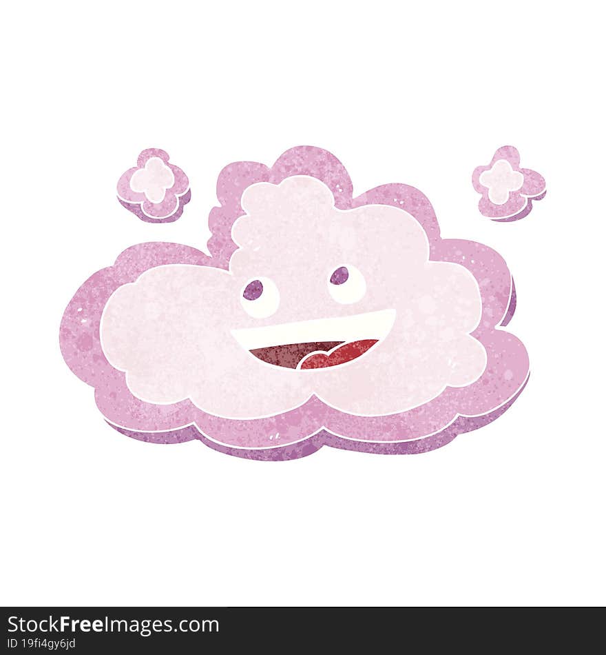 Cartoon Happy Pink Cloud