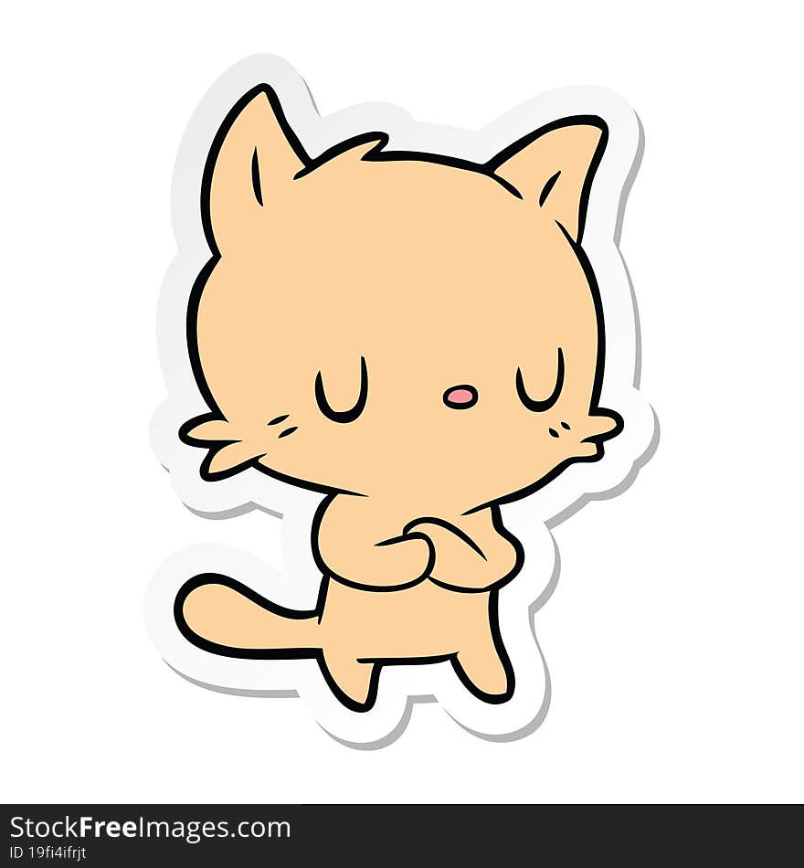 Sticker Of A Cartoon Cat