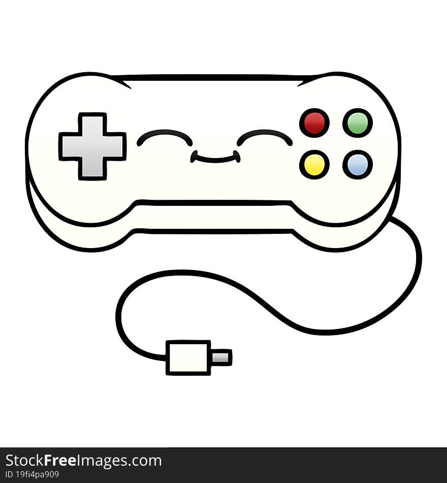 Gradient Shaded Cartoon Game Controller