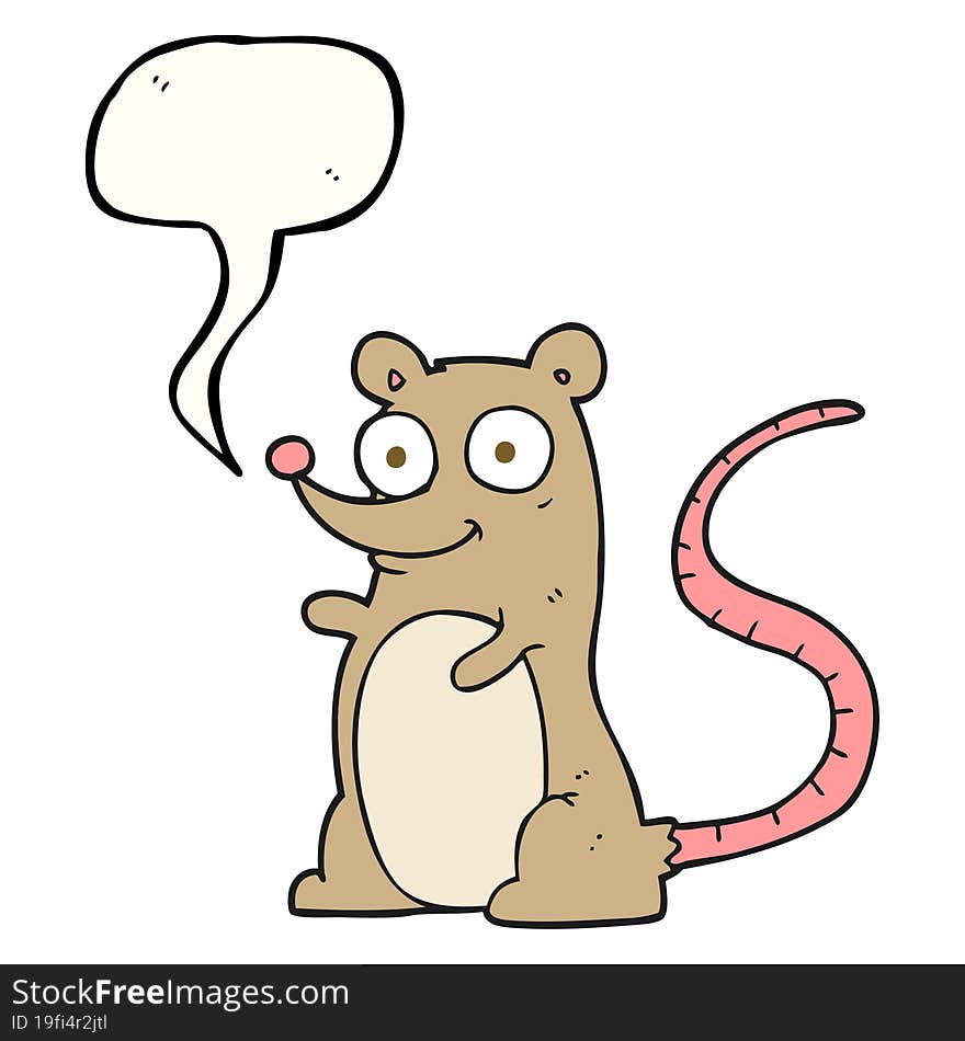 freehand drawn speech bubble cartoon mouse