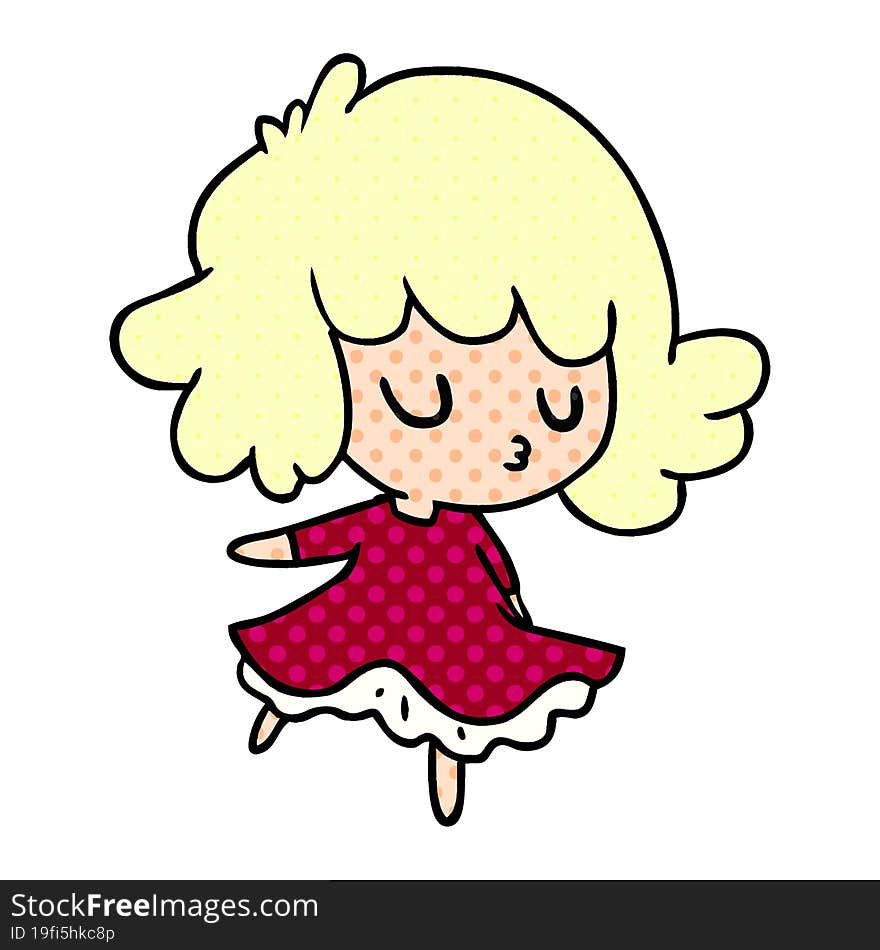 Cartoon Of A Cute Kawaii Girl