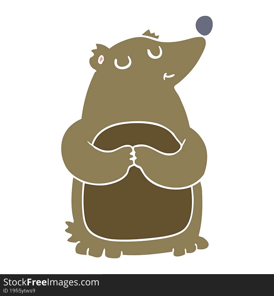 flat color style cartoon bear