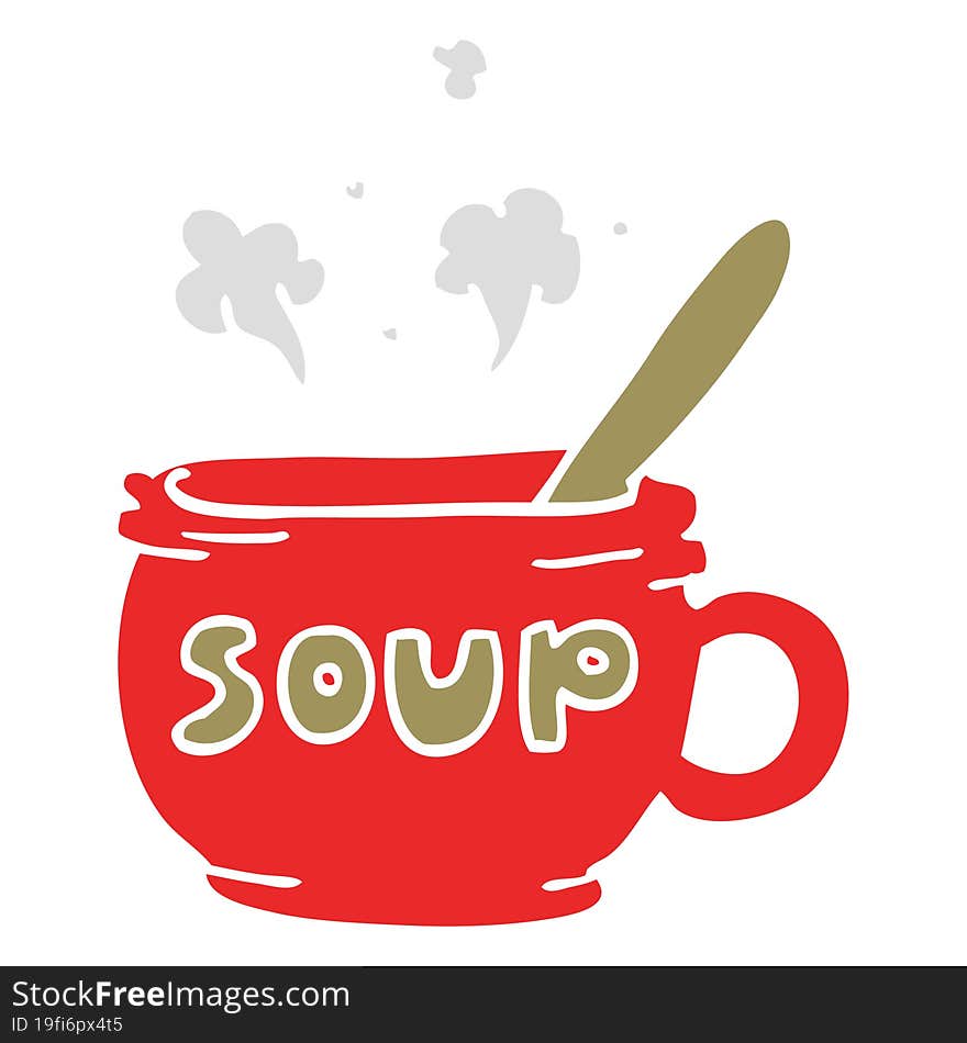 cartoon doodle of hot soup