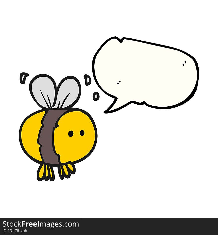 Speech Bubble Cartoon Bee