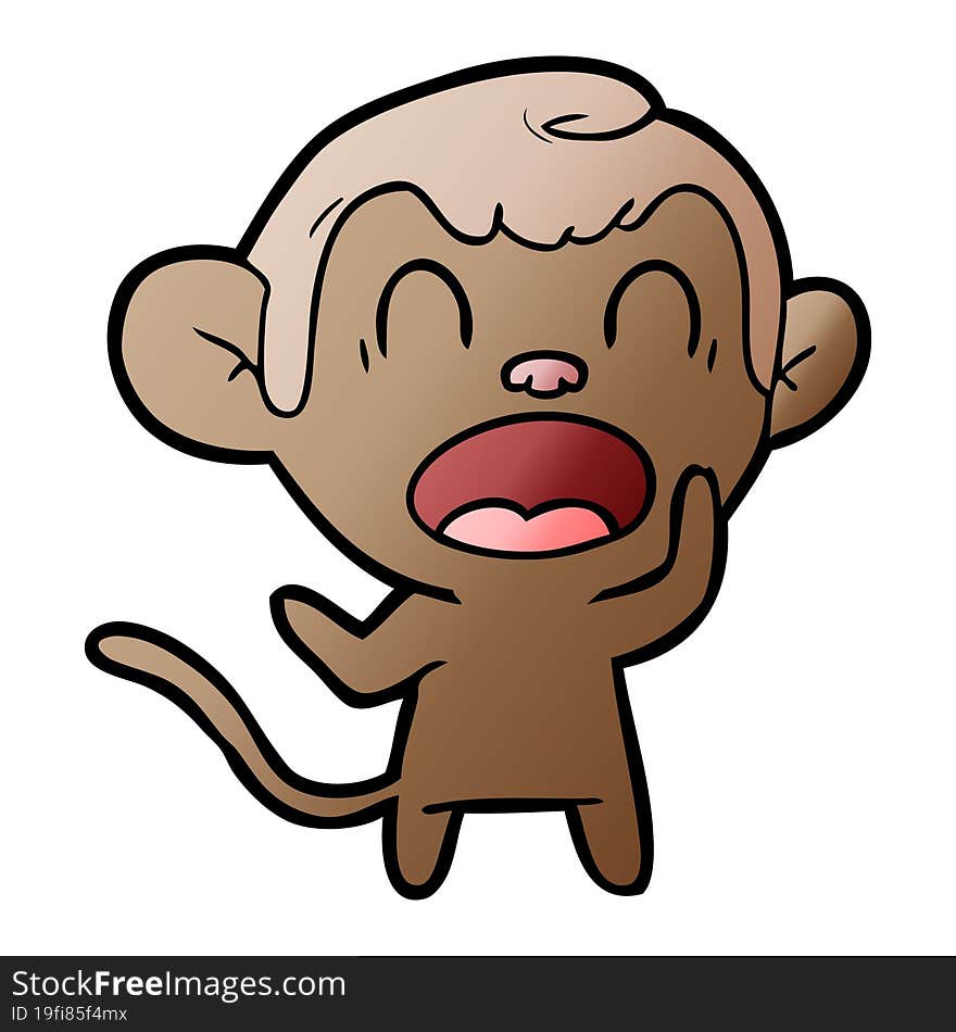 shouting cartoon monkey. shouting cartoon monkey