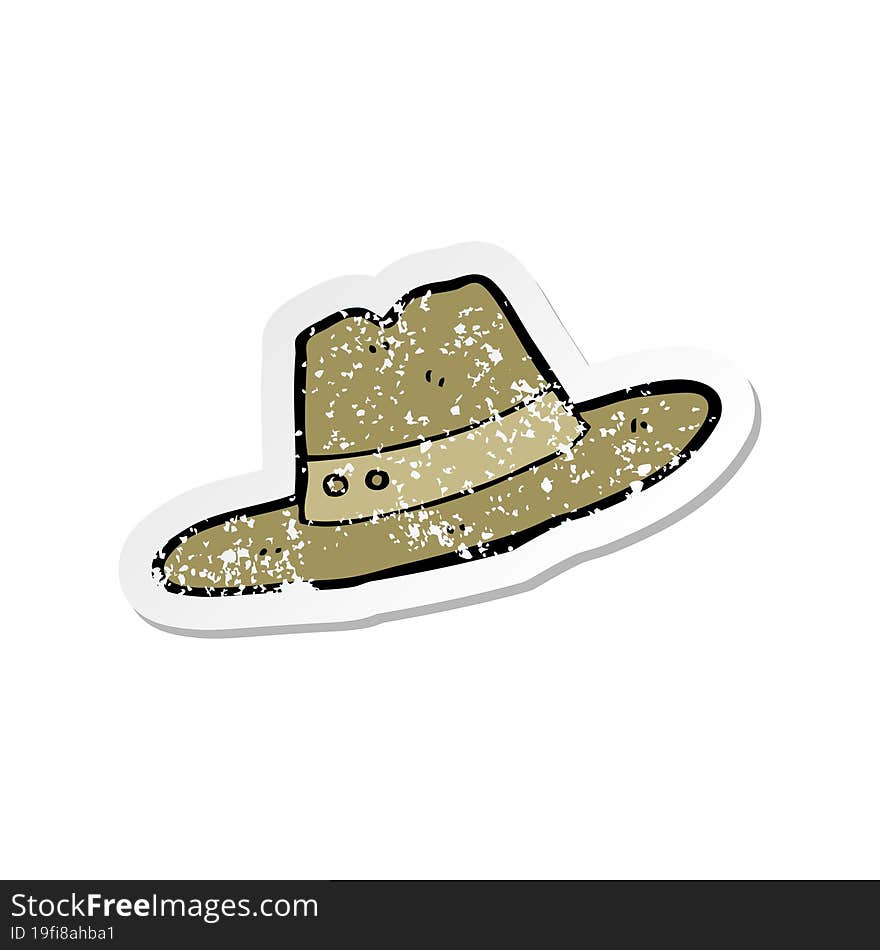 retro distressed sticker of a cartoon hat