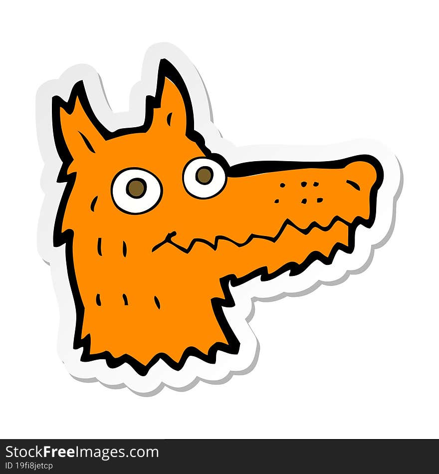 Sticker Of A Cartoon Fox Head