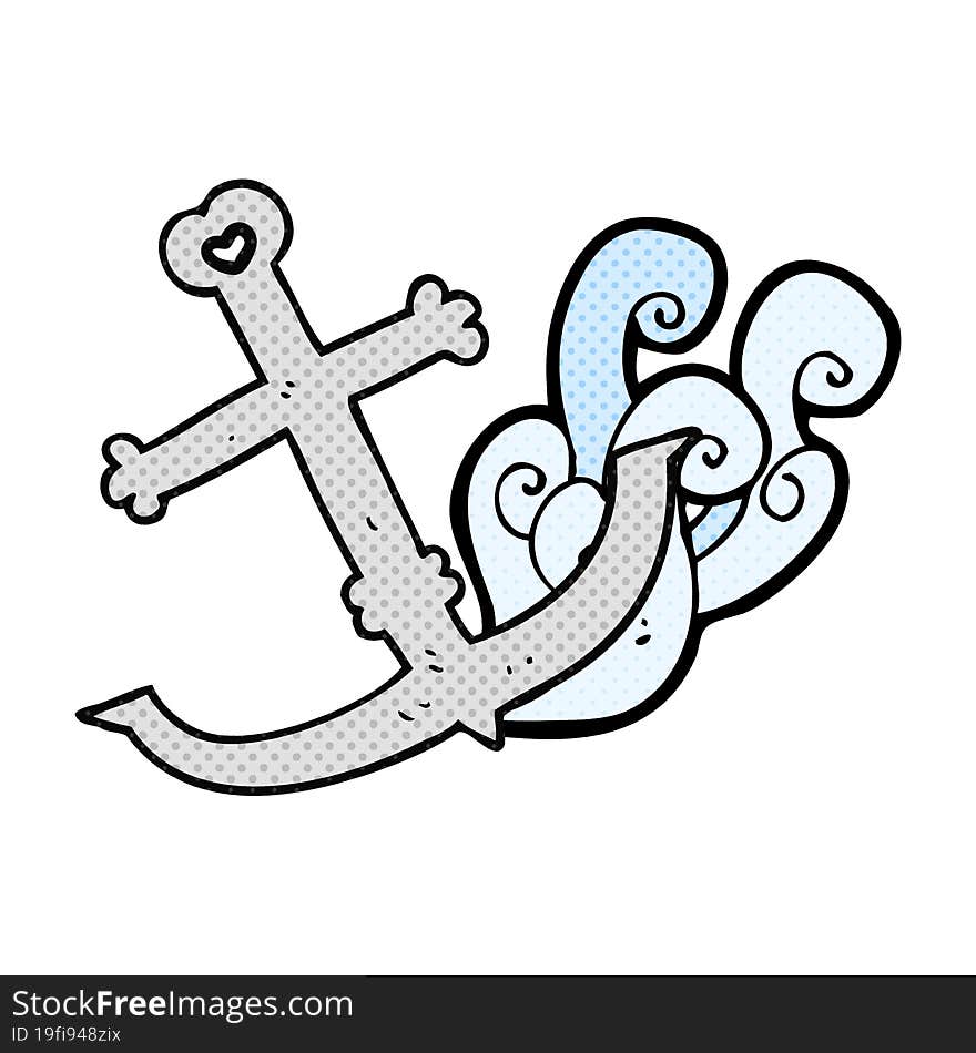 freehand drawn cartoon anchor