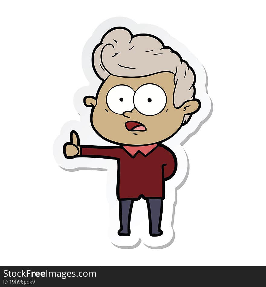 Sticker Of A Cartoon Staring Man