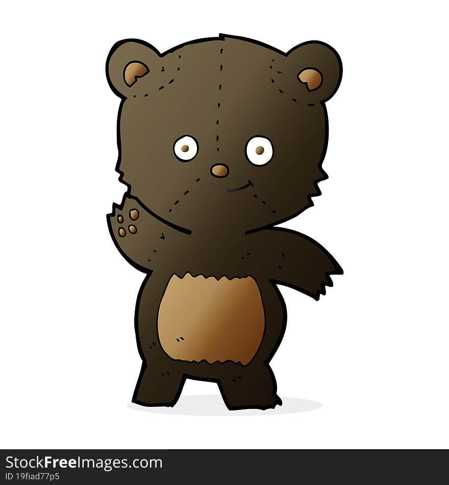 cartoon waving black bear