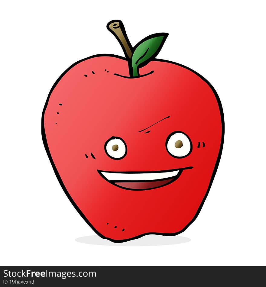 cartoon happy apple