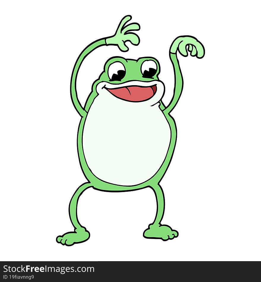 cartoon doodle frog