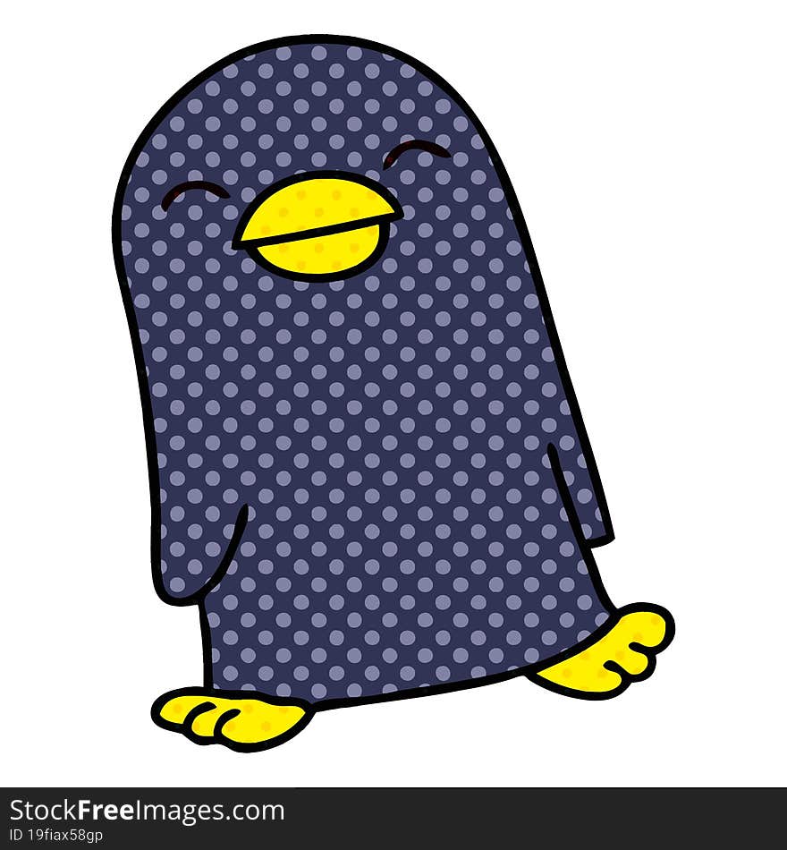 comic book style quirky cartoon penguin. comic book style quirky cartoon penguin