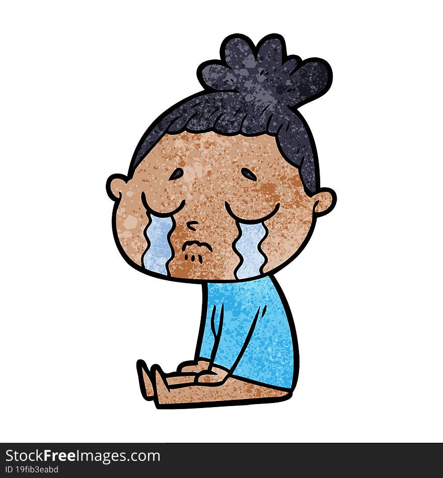 cartoon crying woman. cartoon crying woman