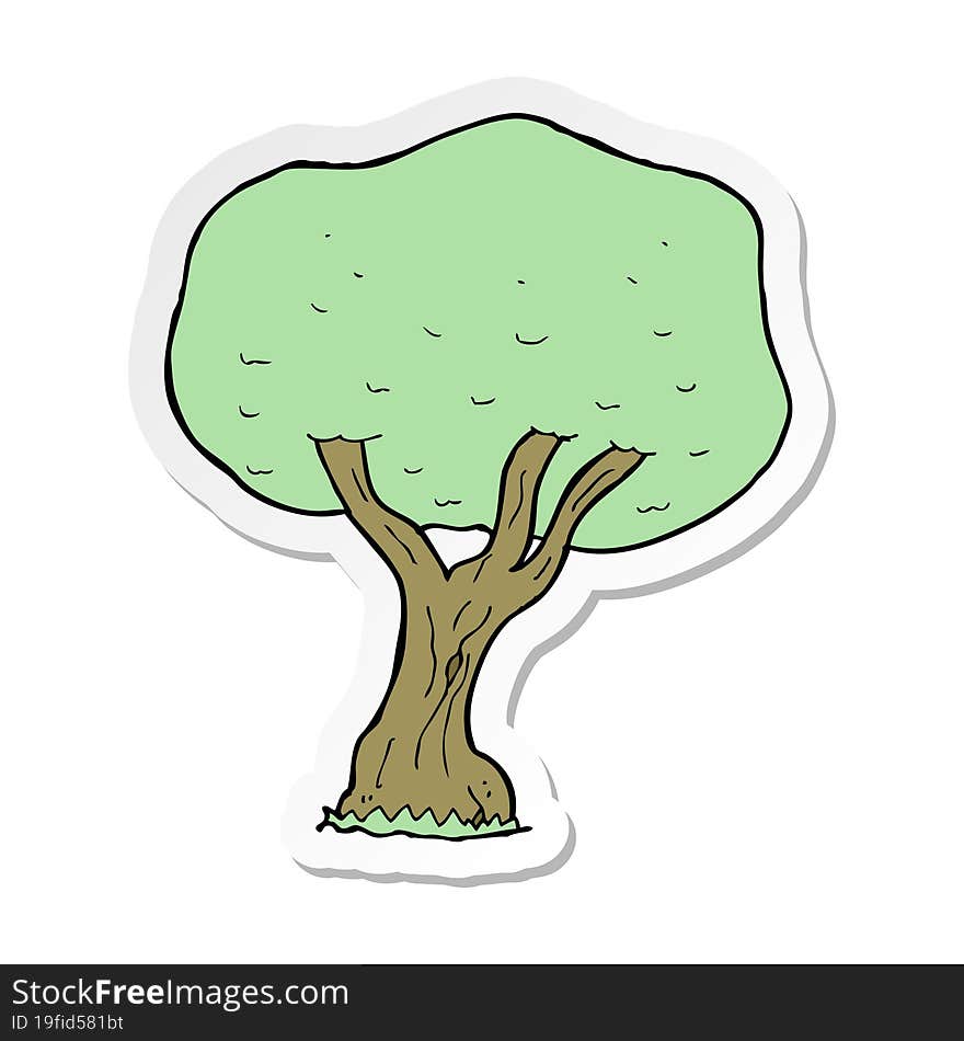 sticker of a cartoon tree