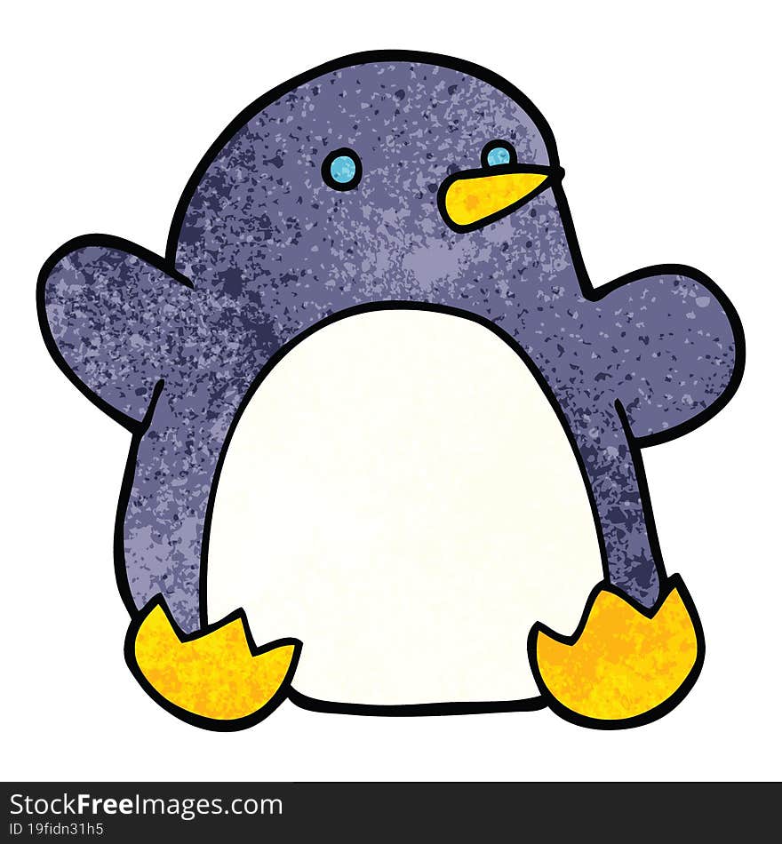 cartoon doodle christmas penguin