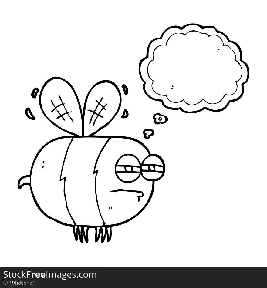 Thought Bubble Cartoon Unhappy Bee