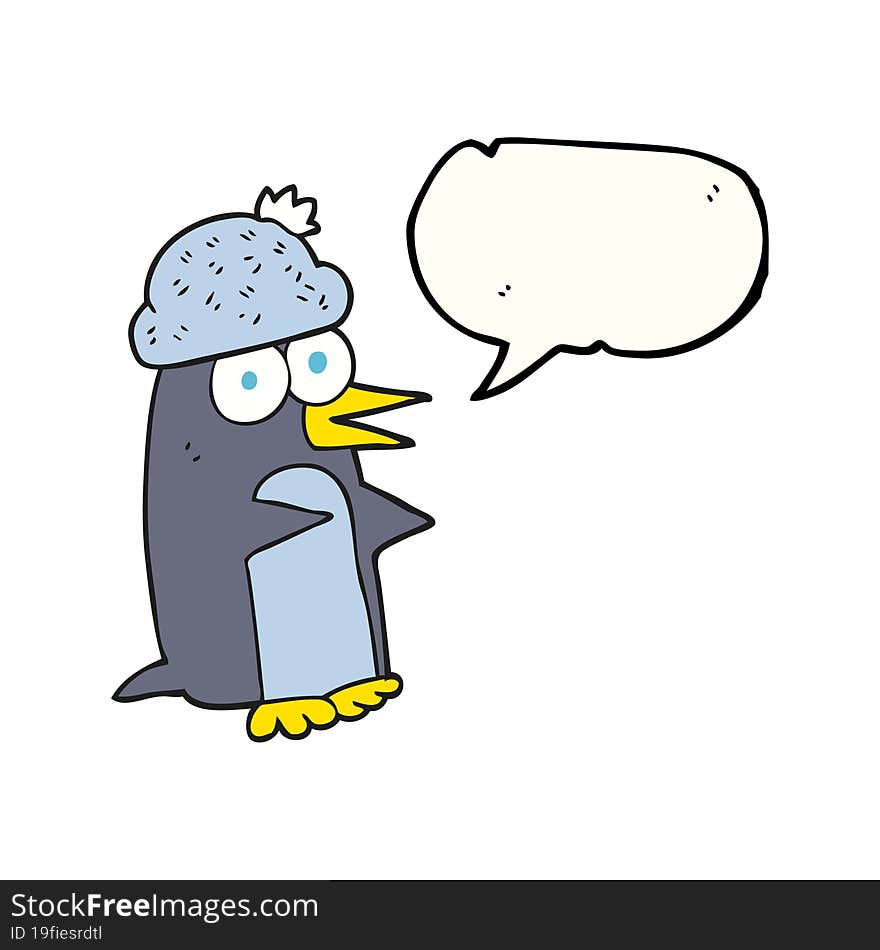 speech bubble cartoon penguin