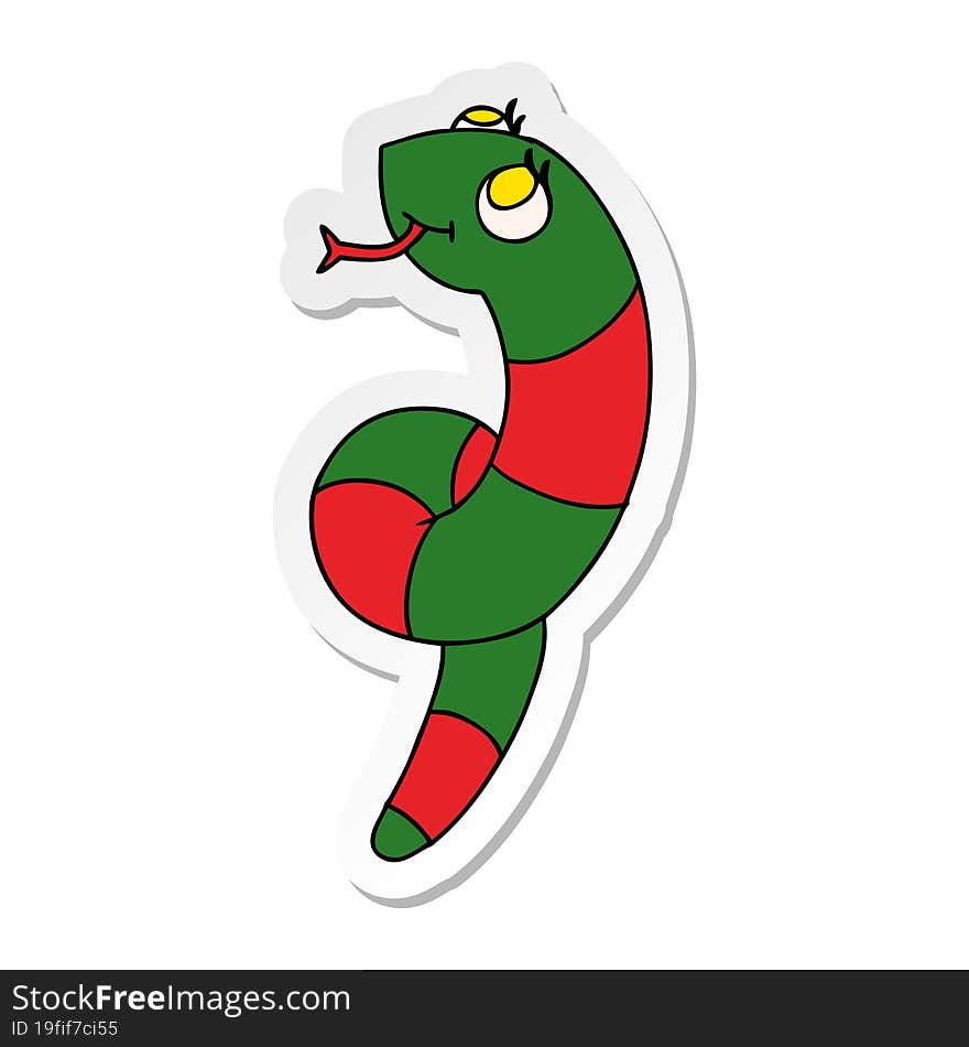 sticker cartoon kawaii of a cute snake