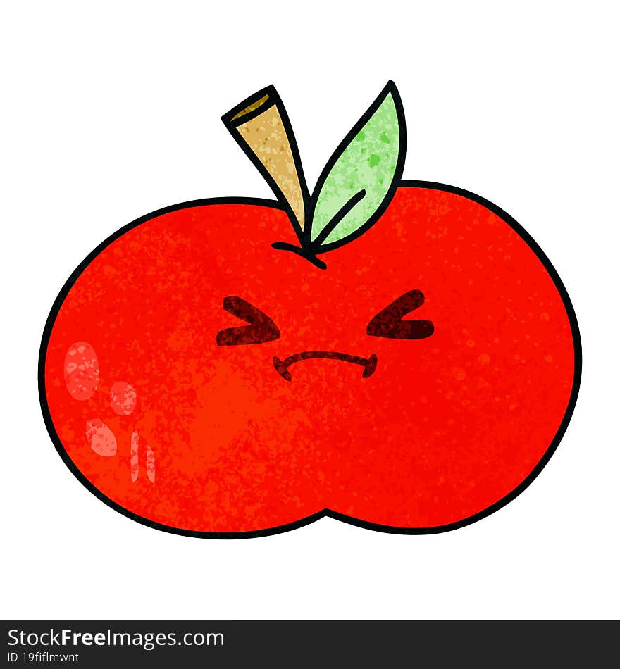 Quirky Hand Drawn Cartoon Apple