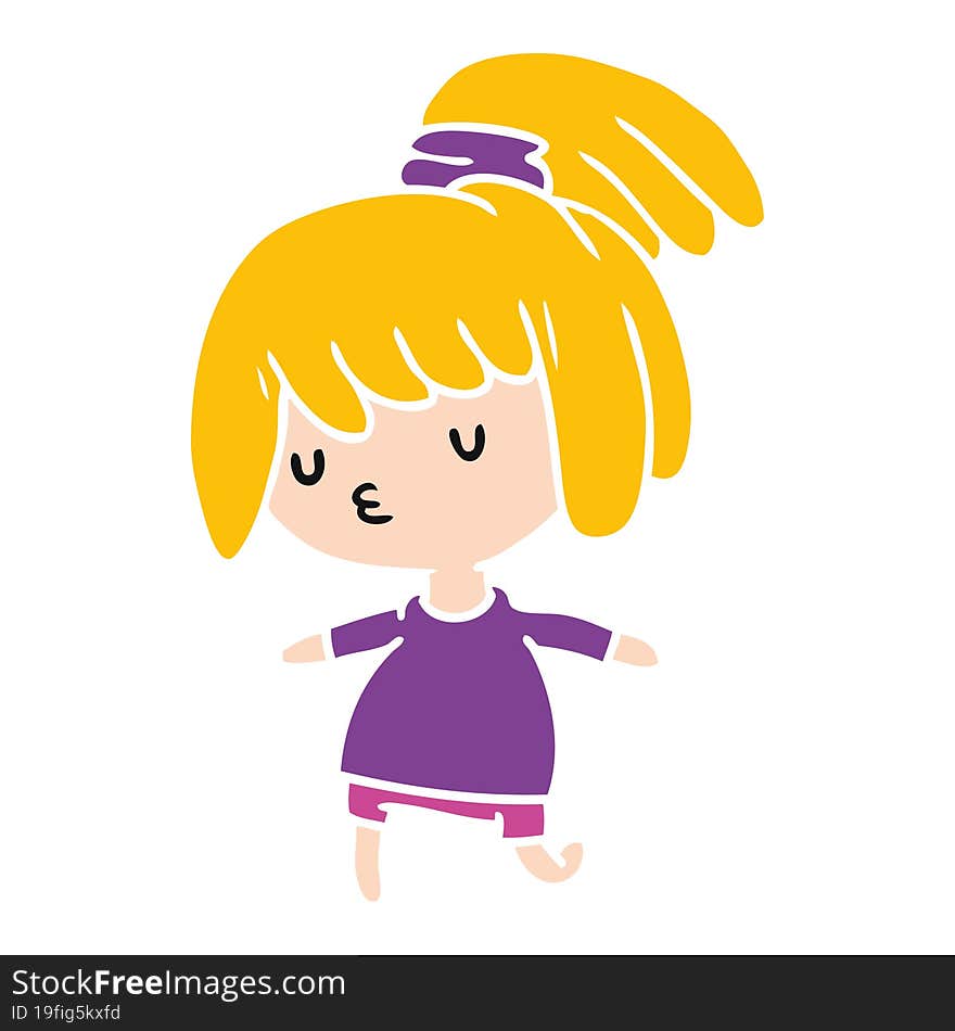 Cartoon Of A Cute Kawaii Girl