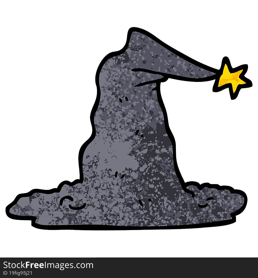 grunge textured illustration cartoon wizard hat