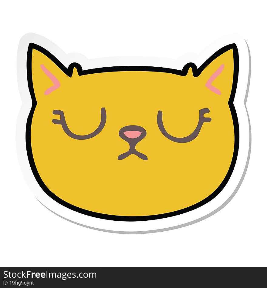 Sticker Of A Quirky Hand Drawn Cartoon Crying Cat