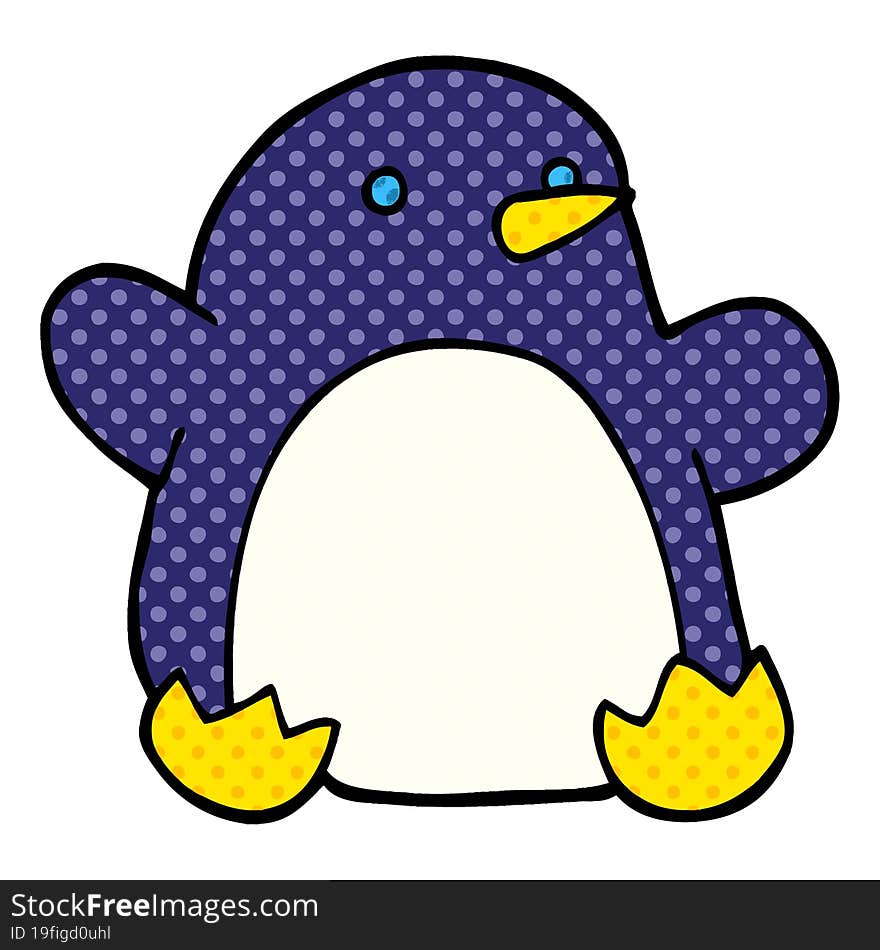 cartoon doodle christmas penguin