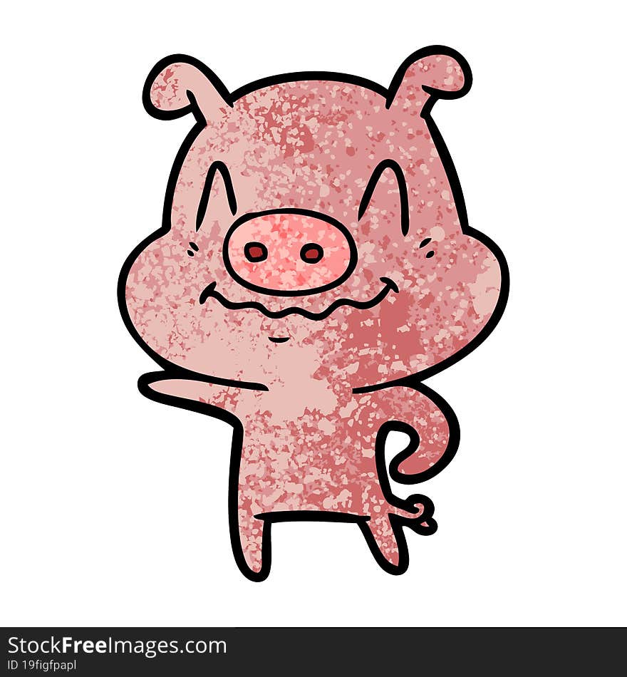 nervous cartoon pig. nervous cartoon pig