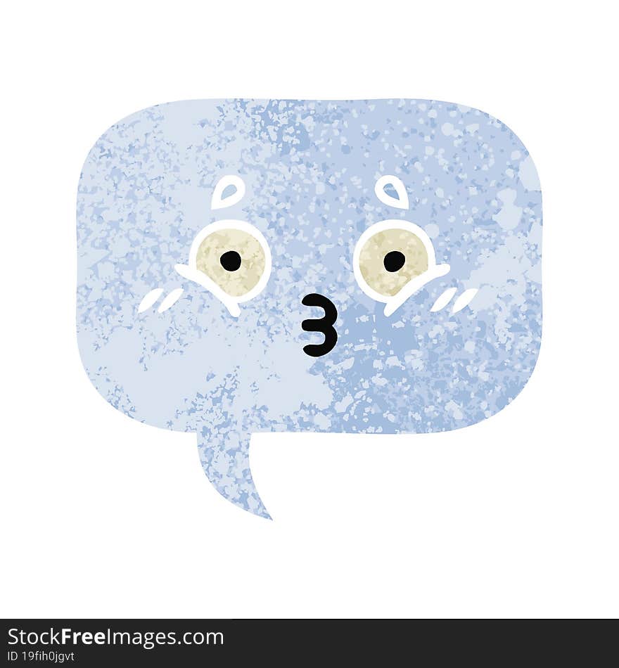 retro illustration style cartoon of a speech bubble