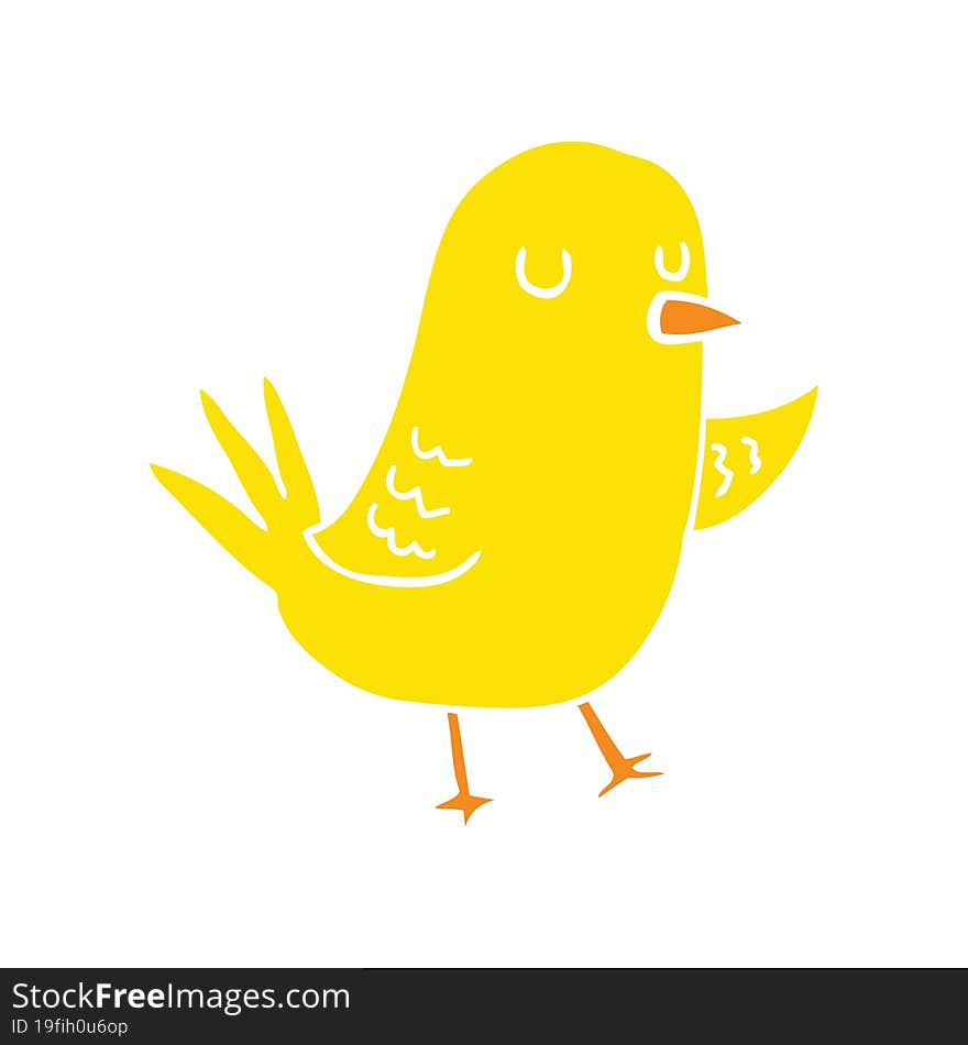 Flat Color Style Cartoon Bird